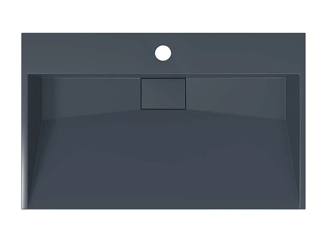 Vasque à poser Lavabo 60x38x11 cm fonte minérale/marbre anthracite