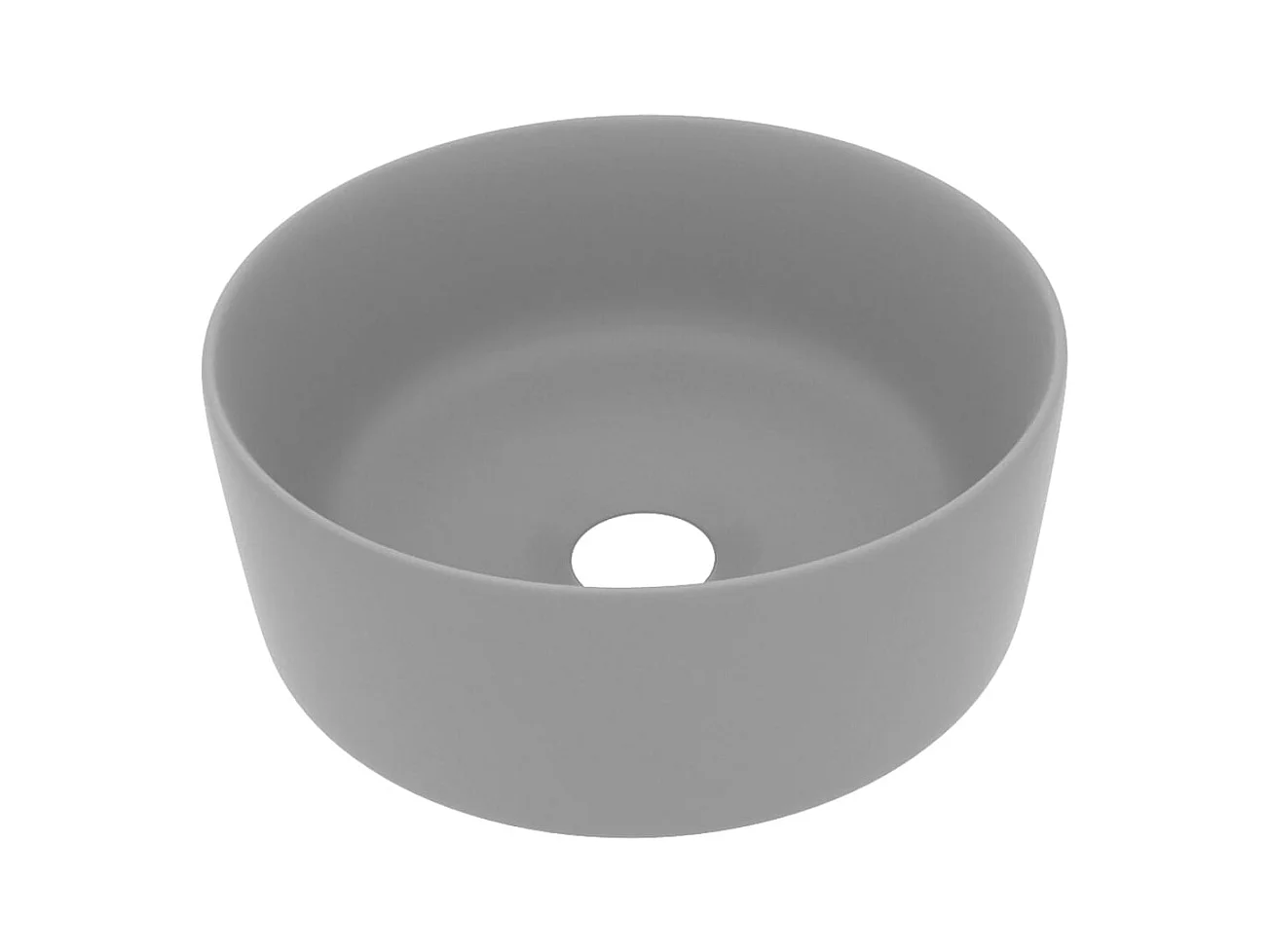Lavabo rond-Vasque à poser-Bac à laver de luxe Gris clair mat 40x15 cm Céramique