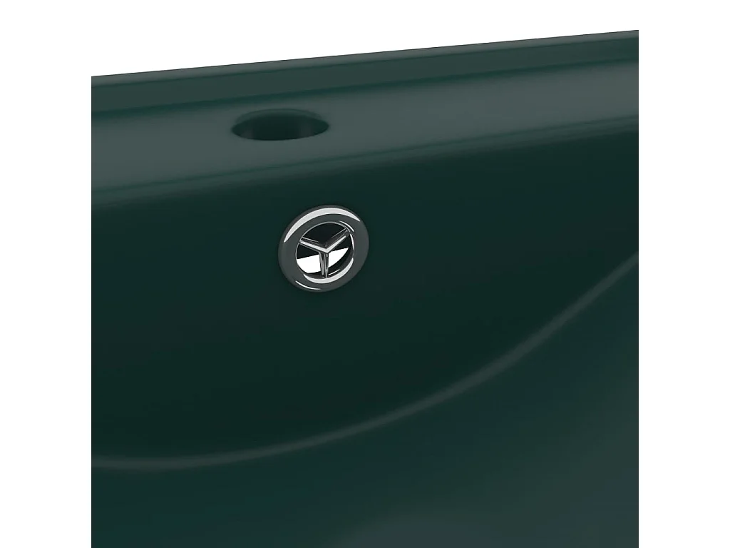 Vasque à poser-Lavabo avec trou de robinet Vert foncé mat 60x46 cm Céramique