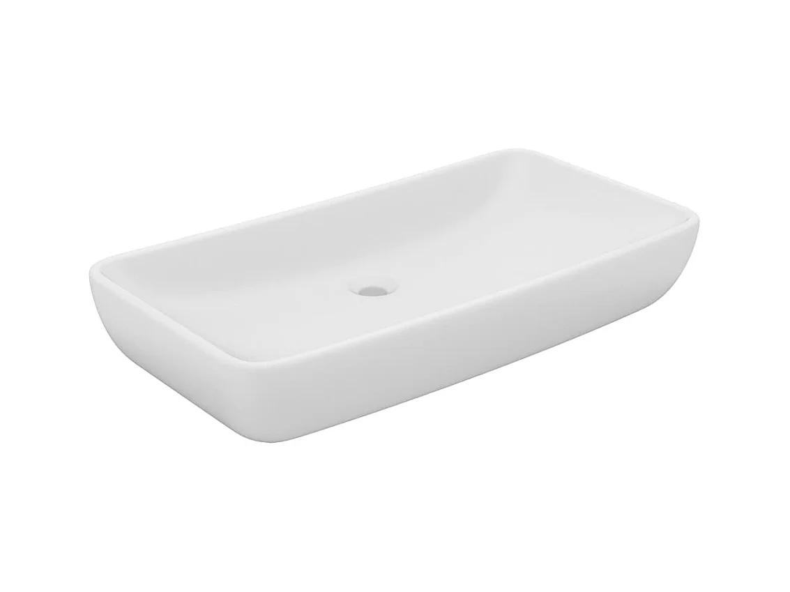 Lavabo salle de bain-Lavabo de luxe rectangulaire Blanc mat 71x38 cm Céramique
