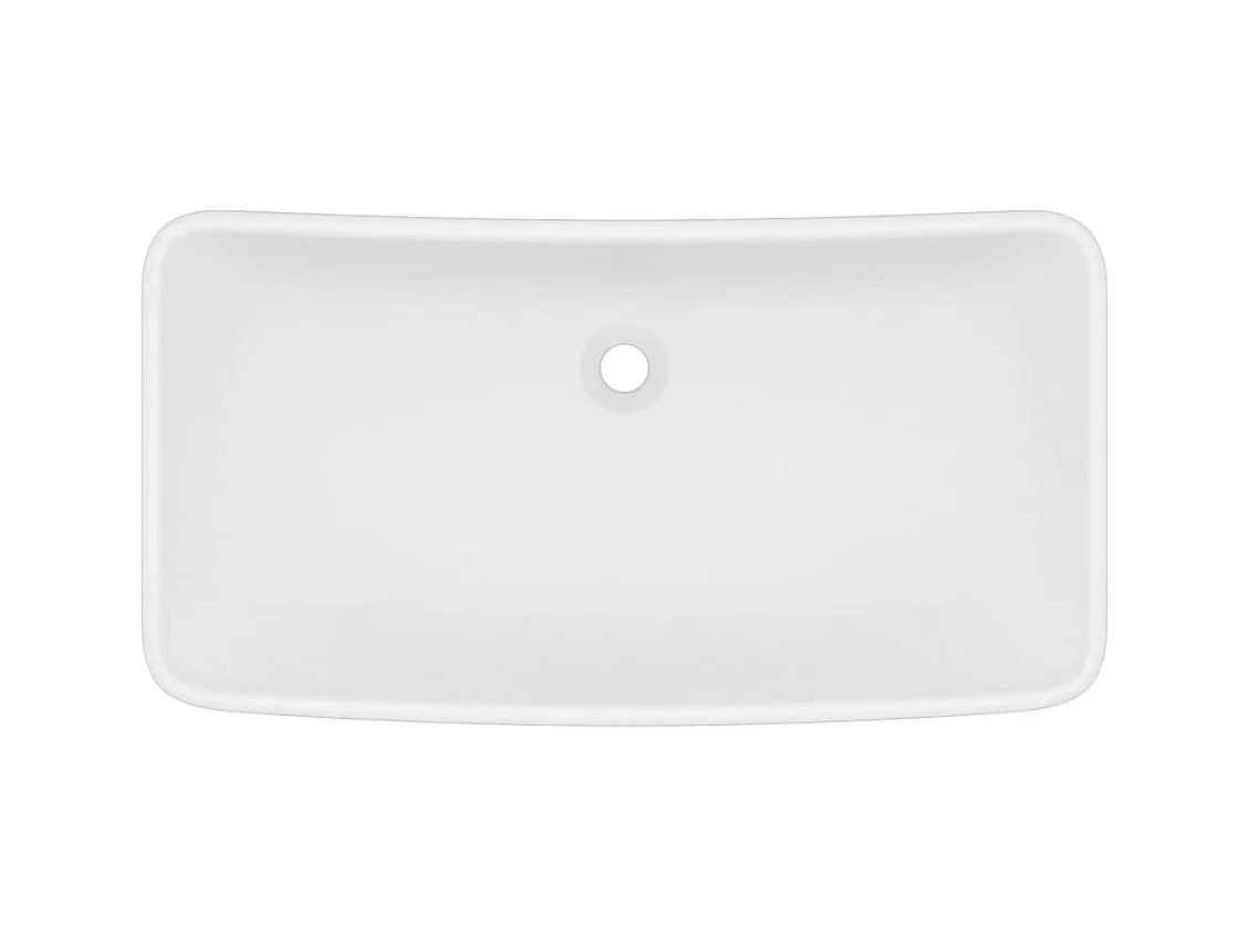 Lavabo salle de bain-Lavabo de luxe rectangulaire Blanc mat 71x38 cm Céramique