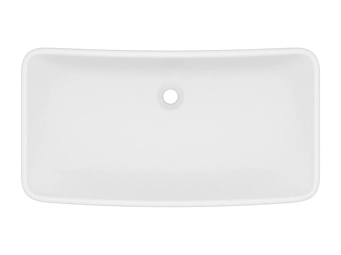 Lavabo salle de bain-Lavabo de luxe rectangulaire Blanc mat 71x38 cm Céramique