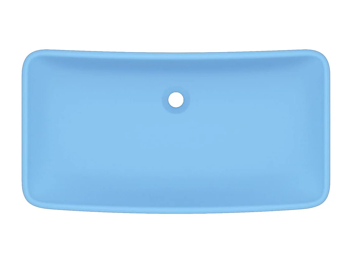 Lavabo salle de bain-Lavabo de luxe rectangulaire Bleu clair mat 71x38 cm Céramique