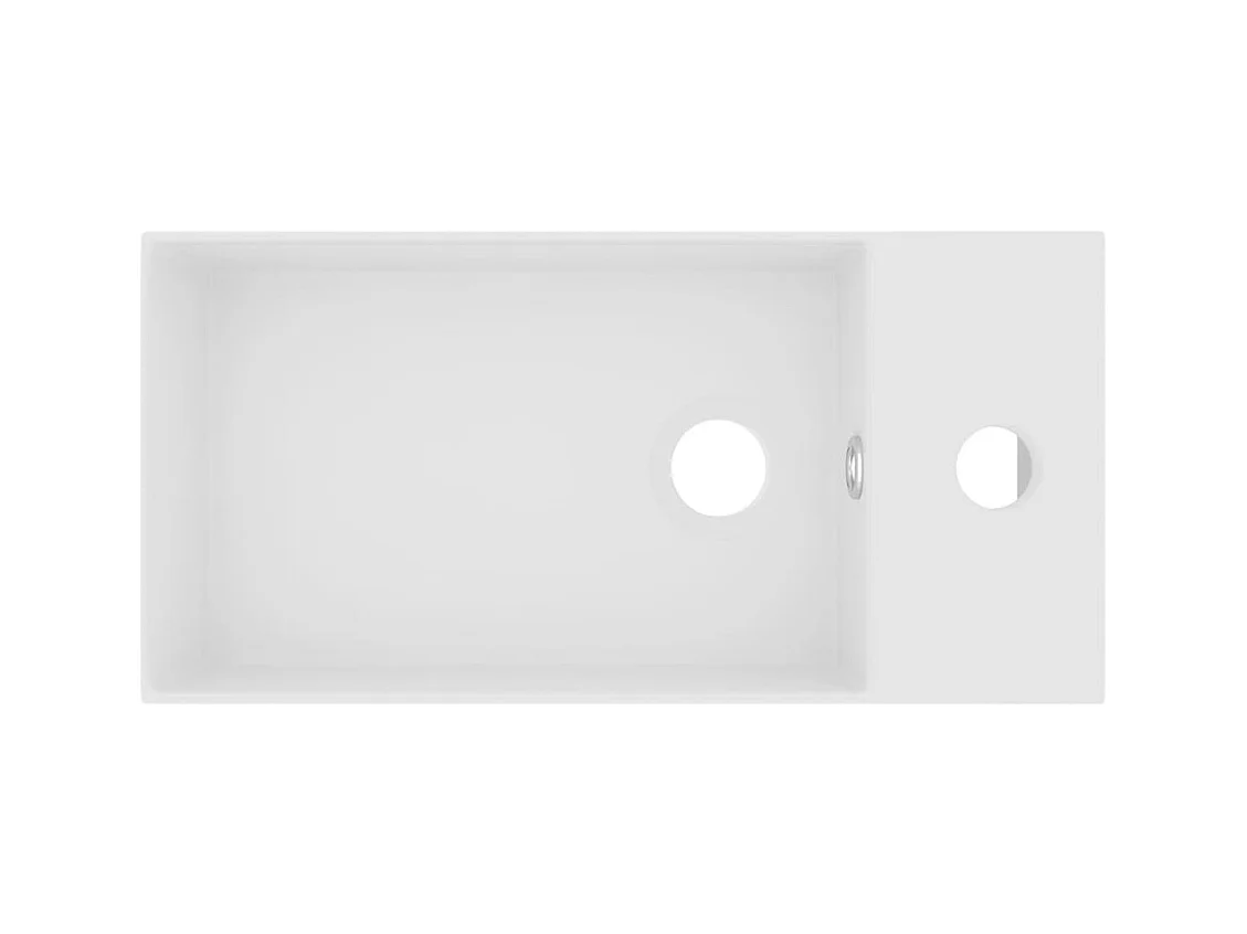 Lavabo salle de bain-Vasque à poser avec trop-plein Céramique Blanc mat