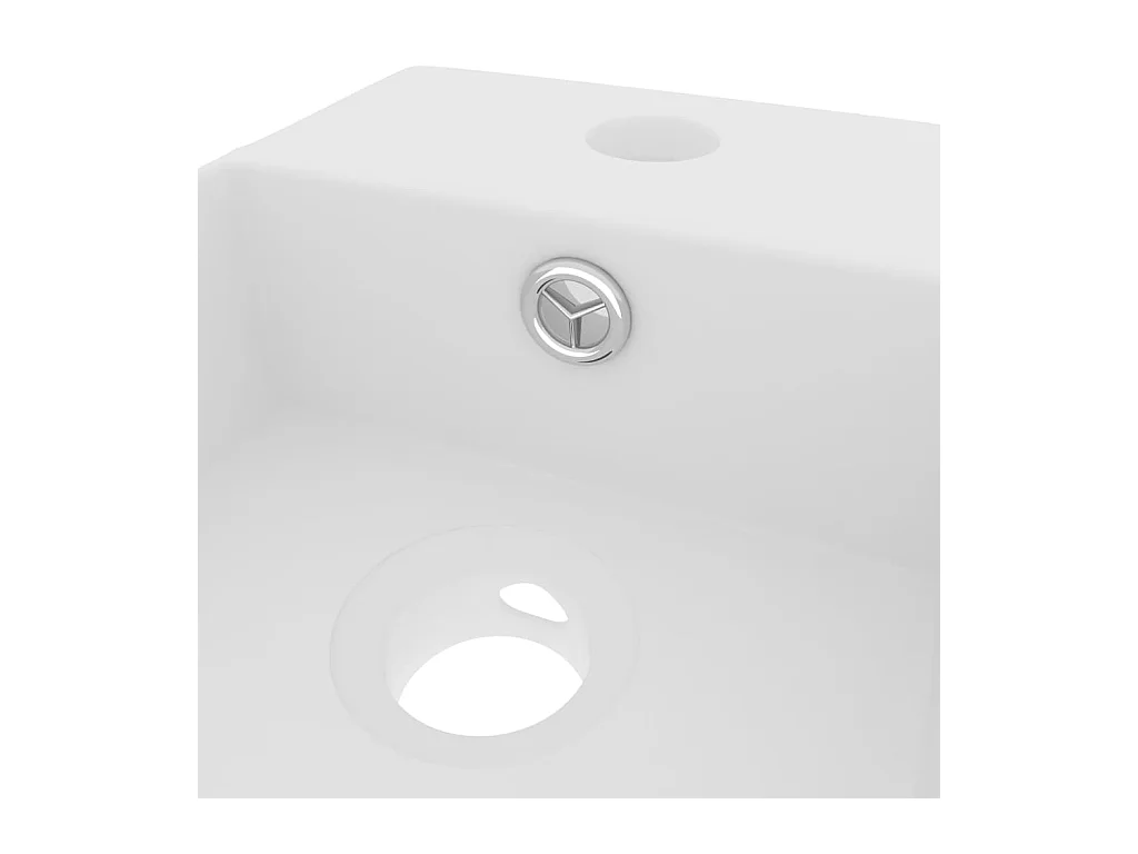 Lavabo salle de bain-Vasque à poser avec trop-plein Céramique Blanc mat