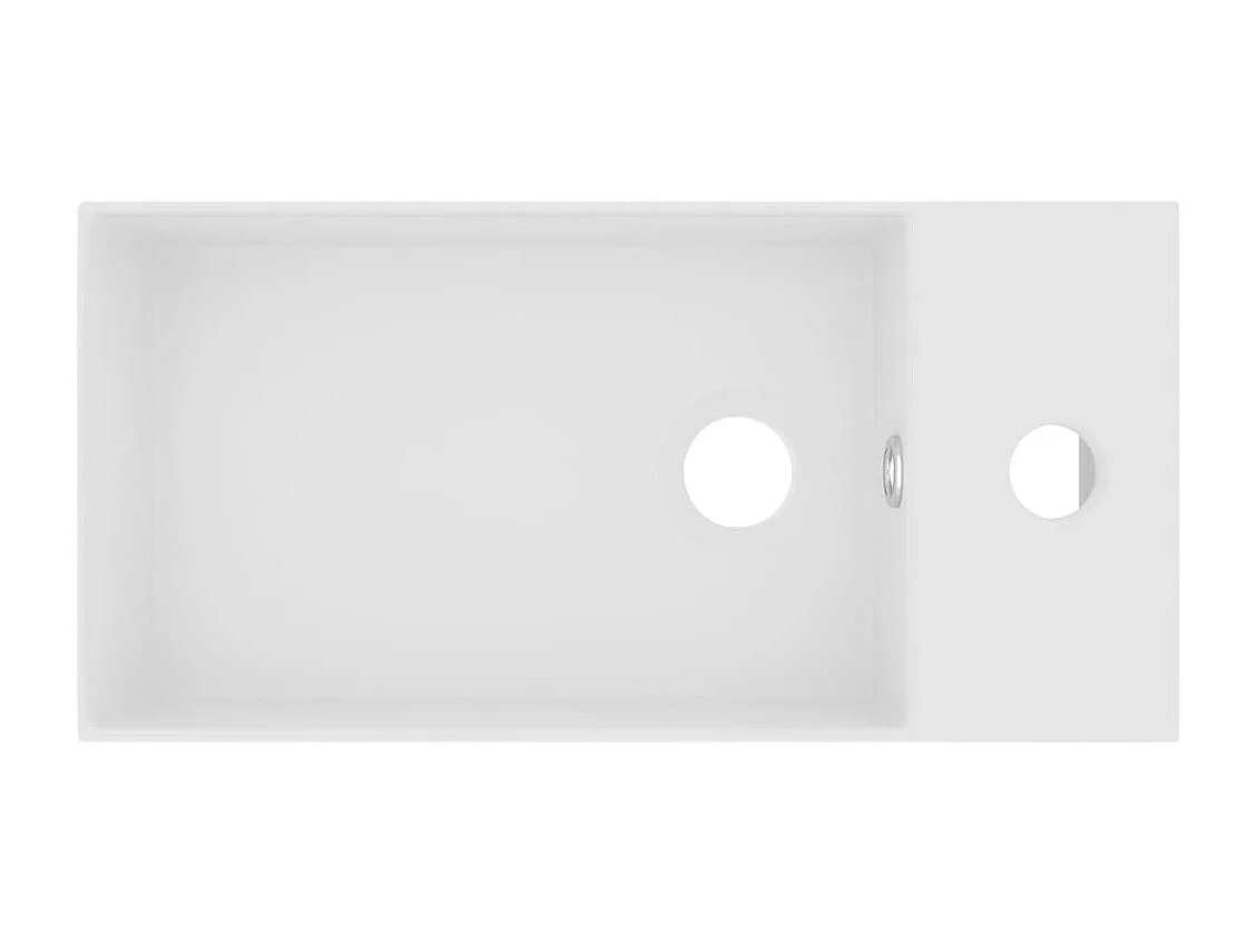 Lavabo salle de bain-Vasque à poser avec trop-plein Céramique Blanc mat