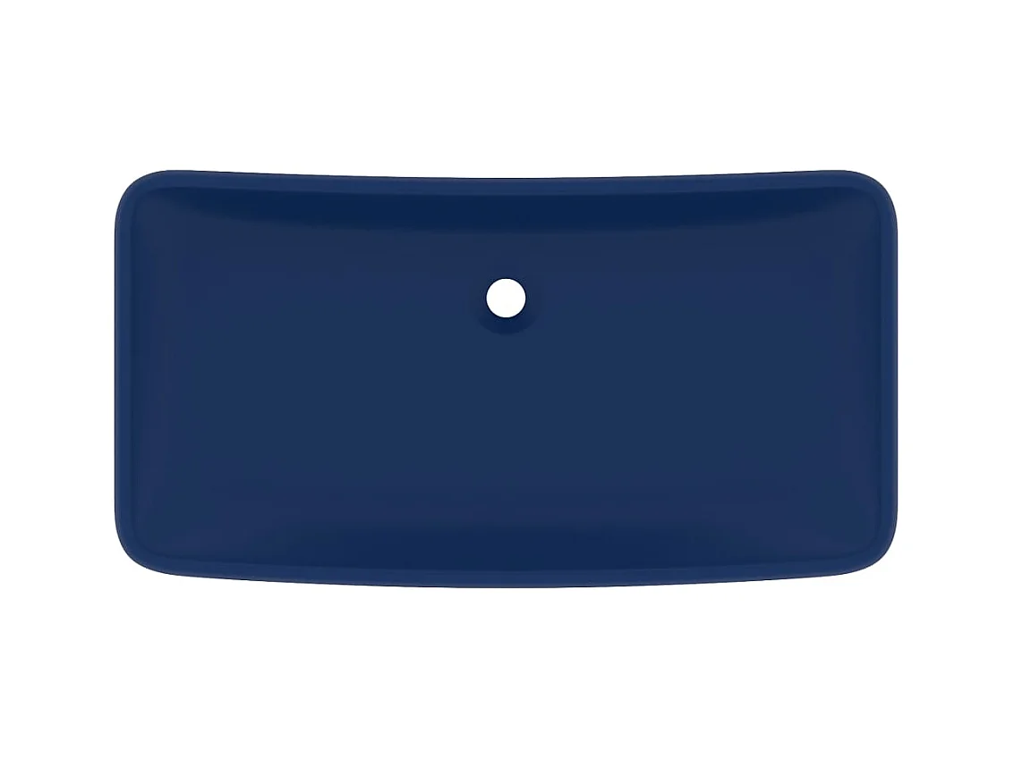 Lavabo salle de bain-Lavabo de luxe rectangulaire Bleu foncé mat 71x38 cm Céramique