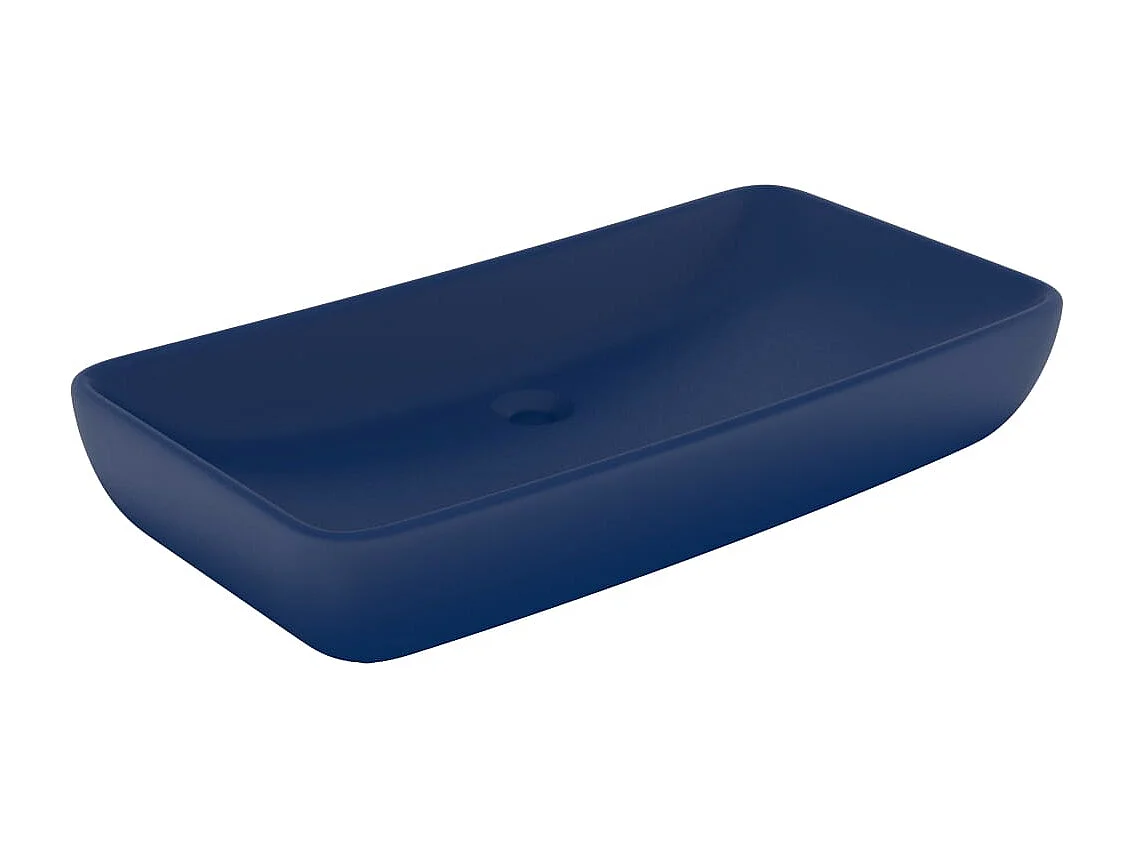 Lavabo salle de bain-Lavabo de luxe rectangulaire Bleu foncé mat 71x38 cm Céramique