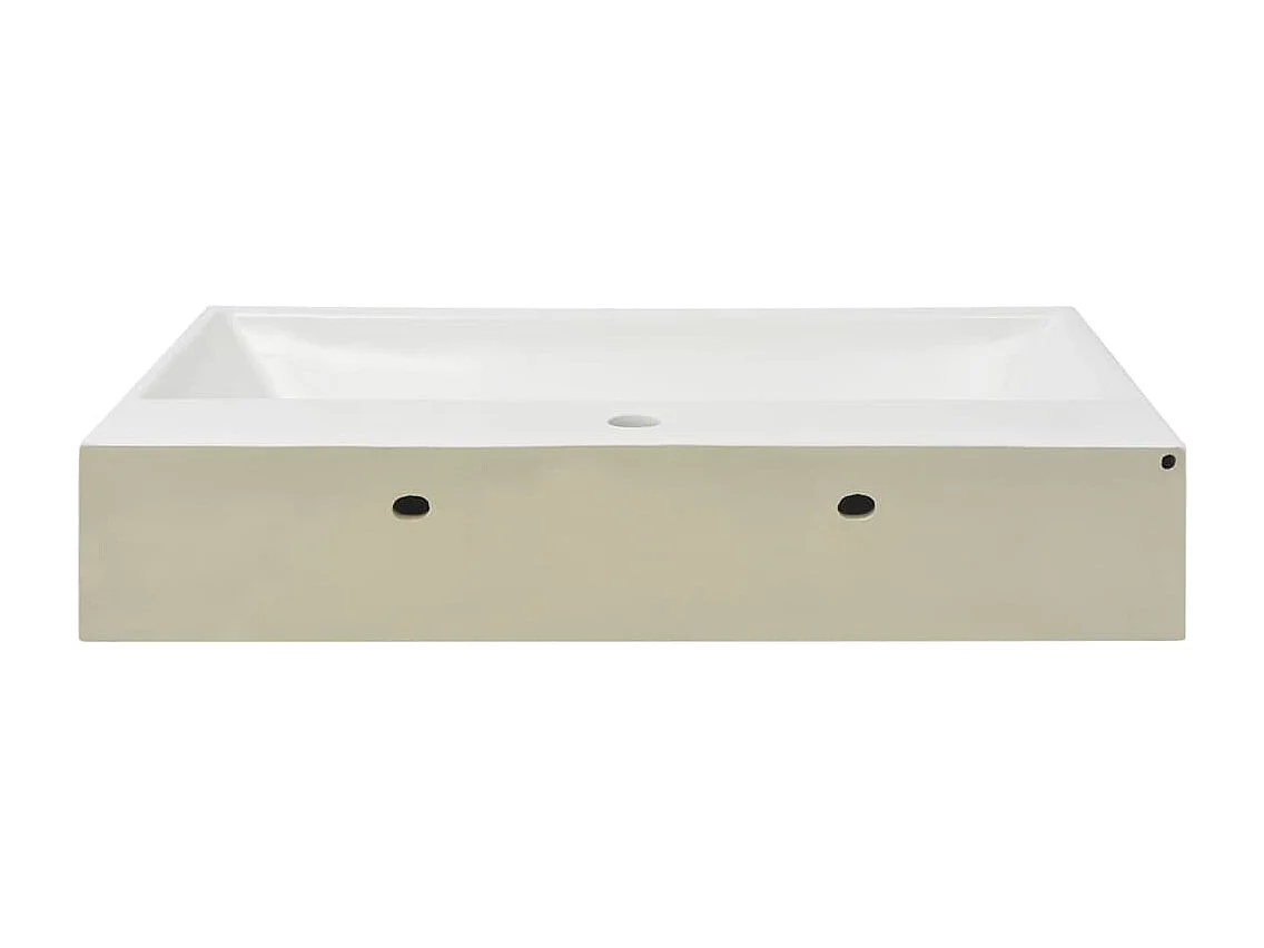 Lavabo salle de bain-Vasque avec trou de robinet en céramique Blanc 76x42,5x14,5 cm