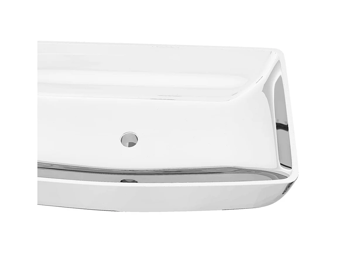 Lavabo salle de bain-Vasque à poser 71 x 38 x 13,5 cm Céramique Argenté