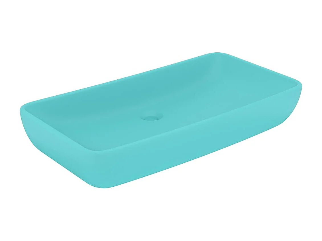 Lavabo salle de bain-Lavabo de luxe rectangulaire Vert clair mat 71x38 cm Céramique