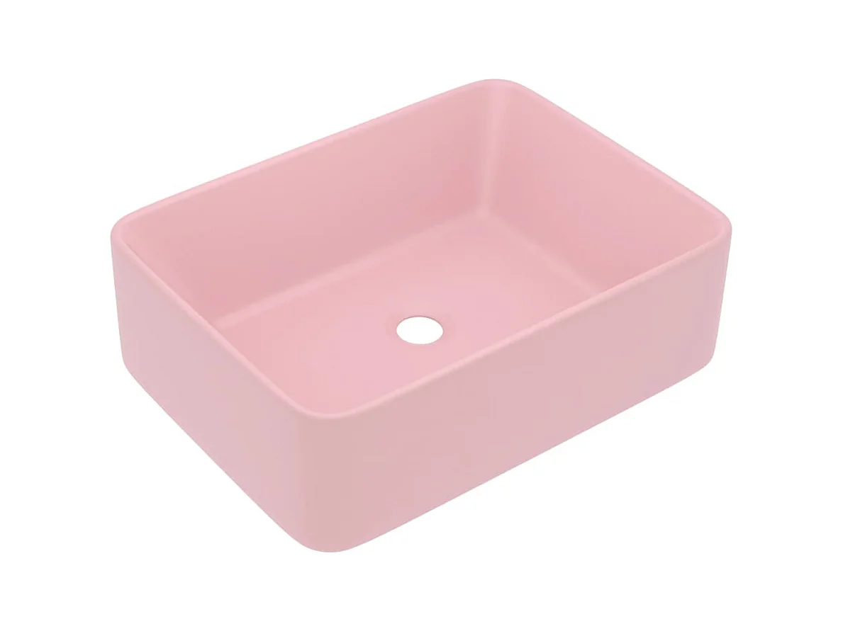 Lavabo salle de bain-Lavabo de luxe Rose mat 41x30x12 cm Céramique
