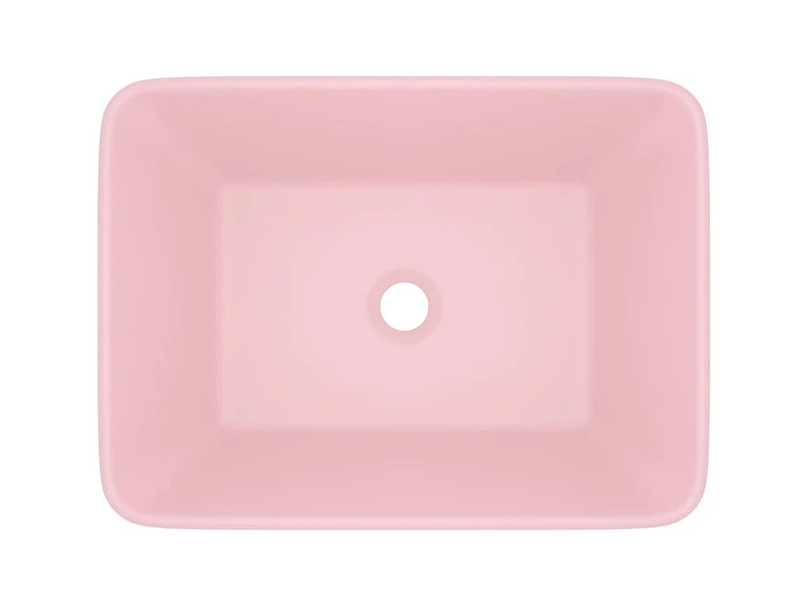 Lavabo salle de bain-Lavabo de luxe Rose mat 41x30x12 cm Céramique