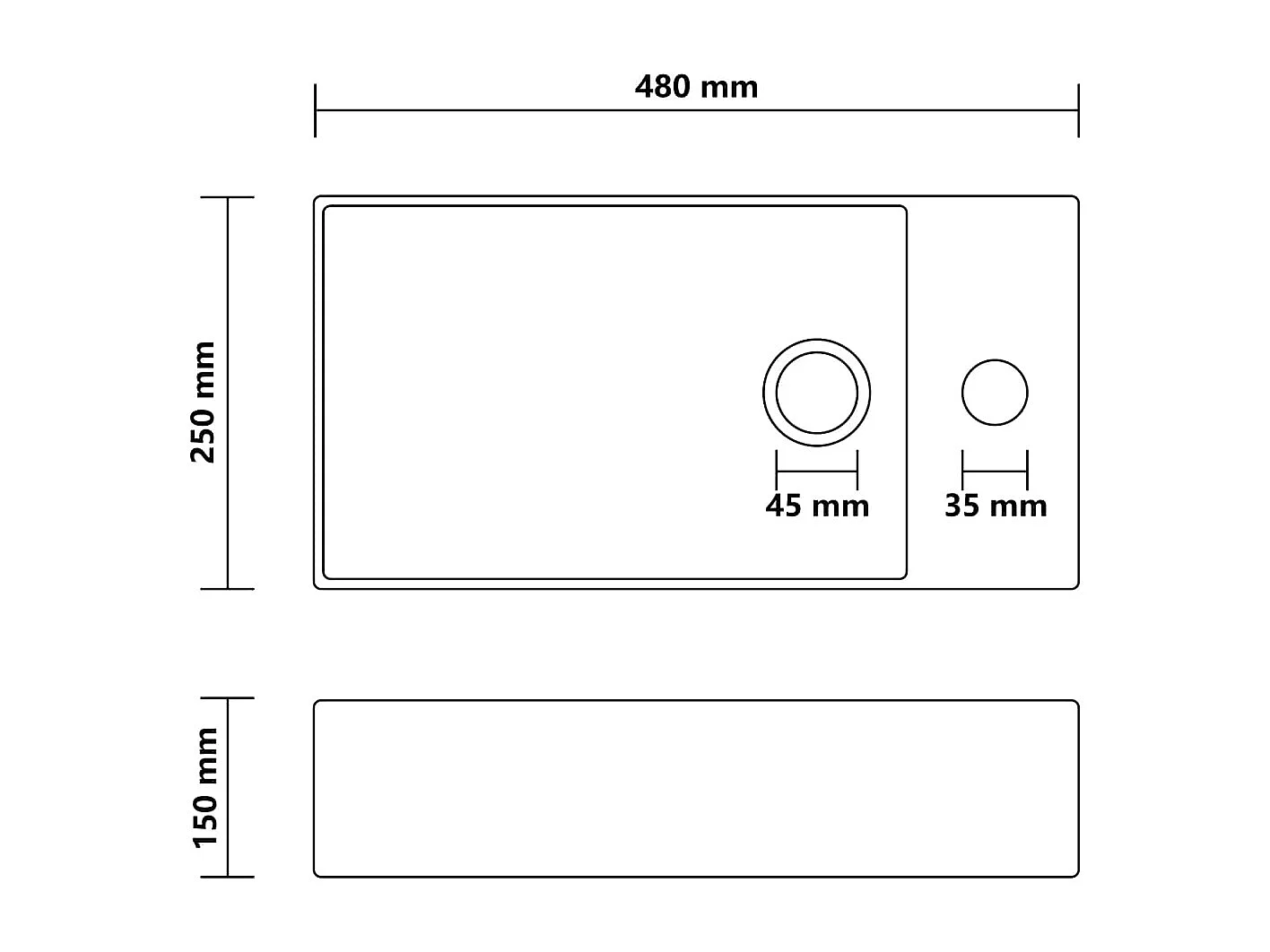 Lavabo salle de bain-Vasque à poser avec trop-plein Céramique Crème mat