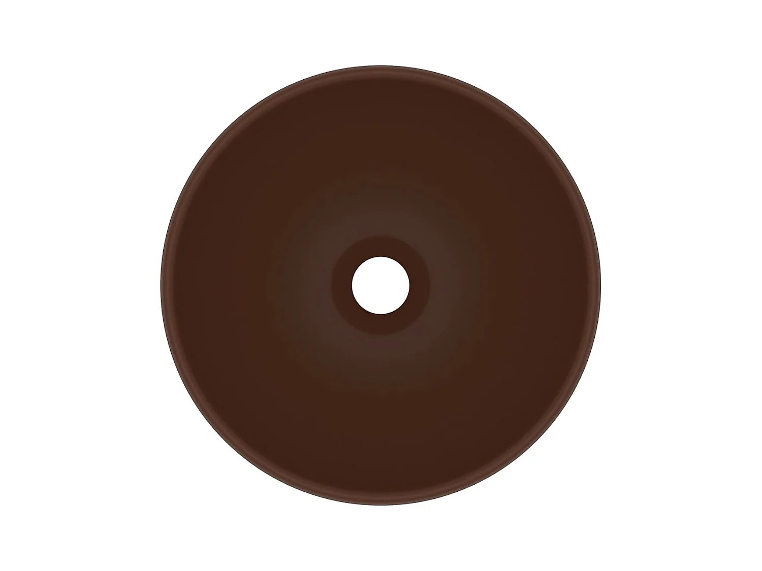 Lavabo rond-Vasque à poser-Lavabo salle de bain Marron foncé mat 32,5x14 cm Céramique