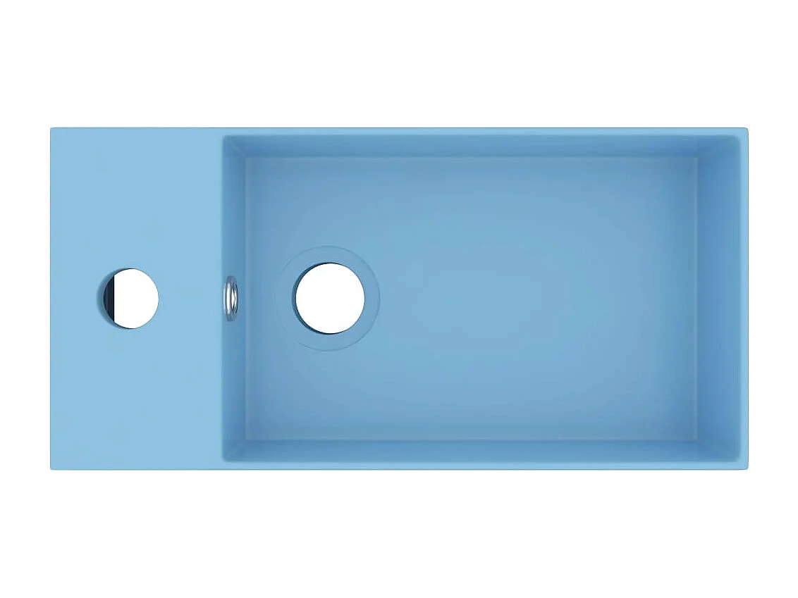 Lavabo salle de bain-Vasque à poser avec trop-plein Céramique Bleu clair