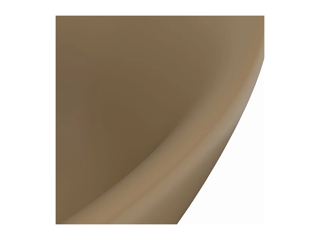 Lavabo | Vasque à poser | Bac à laver ovale de luxe à trop-plein Crème mat 58,5x39cm Céramique