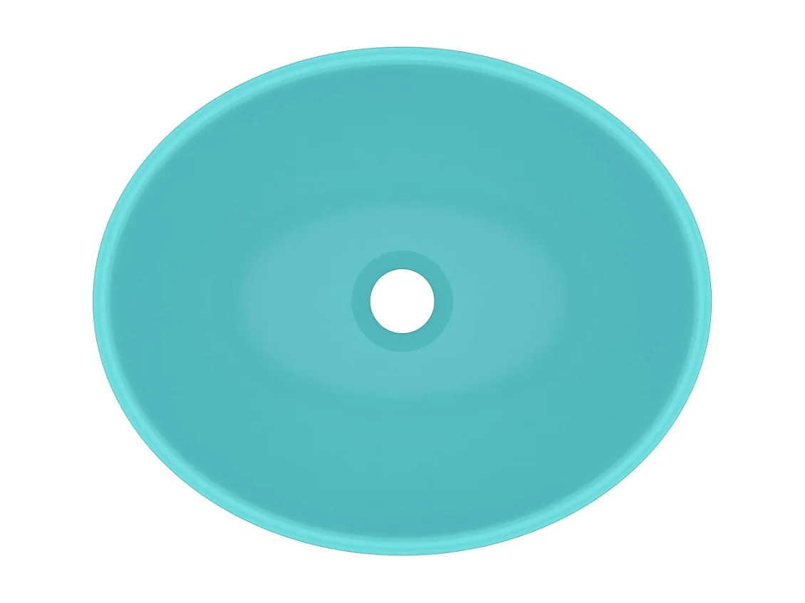 Lavabo-Vasque à poser-Bac à laver ovale de luxe Vert clair mat 40x33 cm Céramique