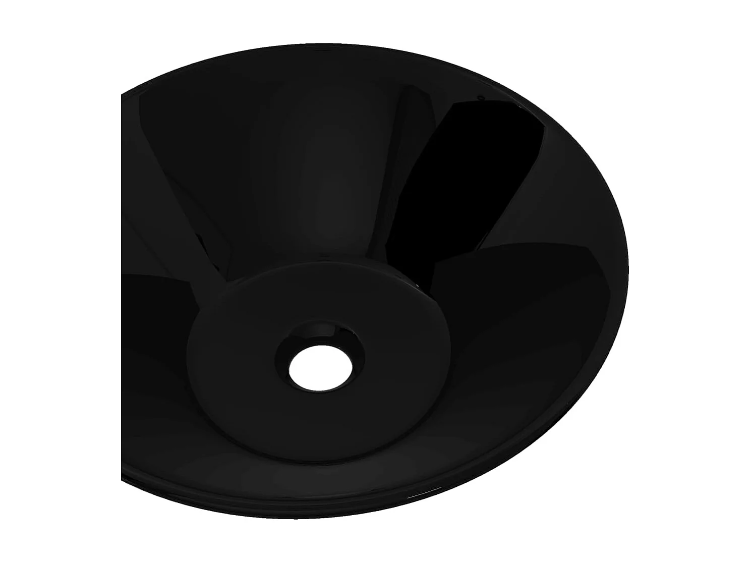 Lavabo salle de bain-Vasque rond céramique Noir pour salle de bain