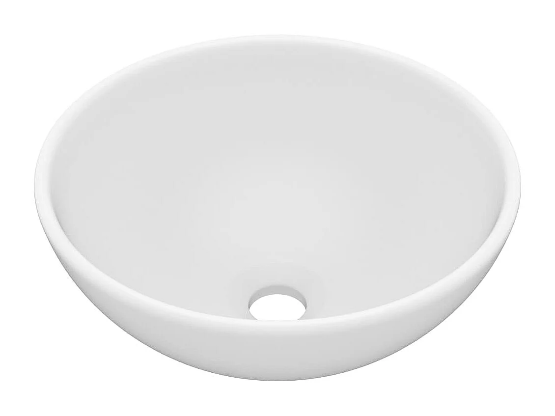 Lavabo rond-Vasque à poser-Lavabo salle de bain Blanc mat 32,5x14 cm Céramique