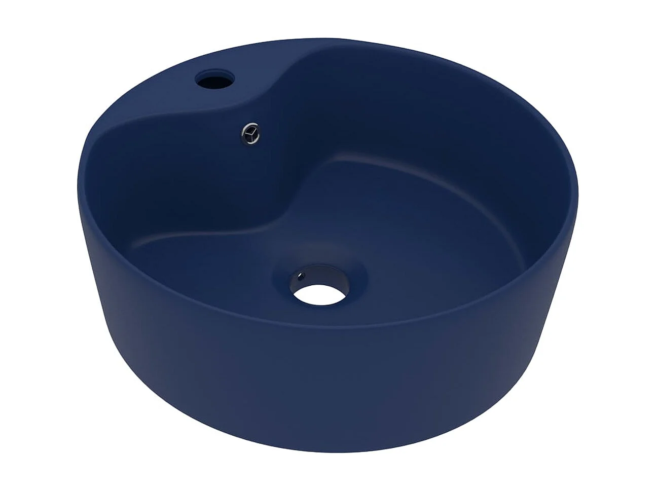 Lavabo salle de bain-Lavabo de luxe avec trop-plein Bleu foncé mat 36x13cm Céramique
