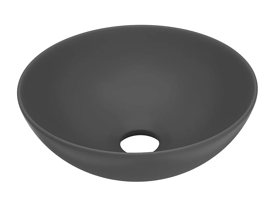 Lavabo salle de bain-Vasque à poser Céramique Gris foncé Rond