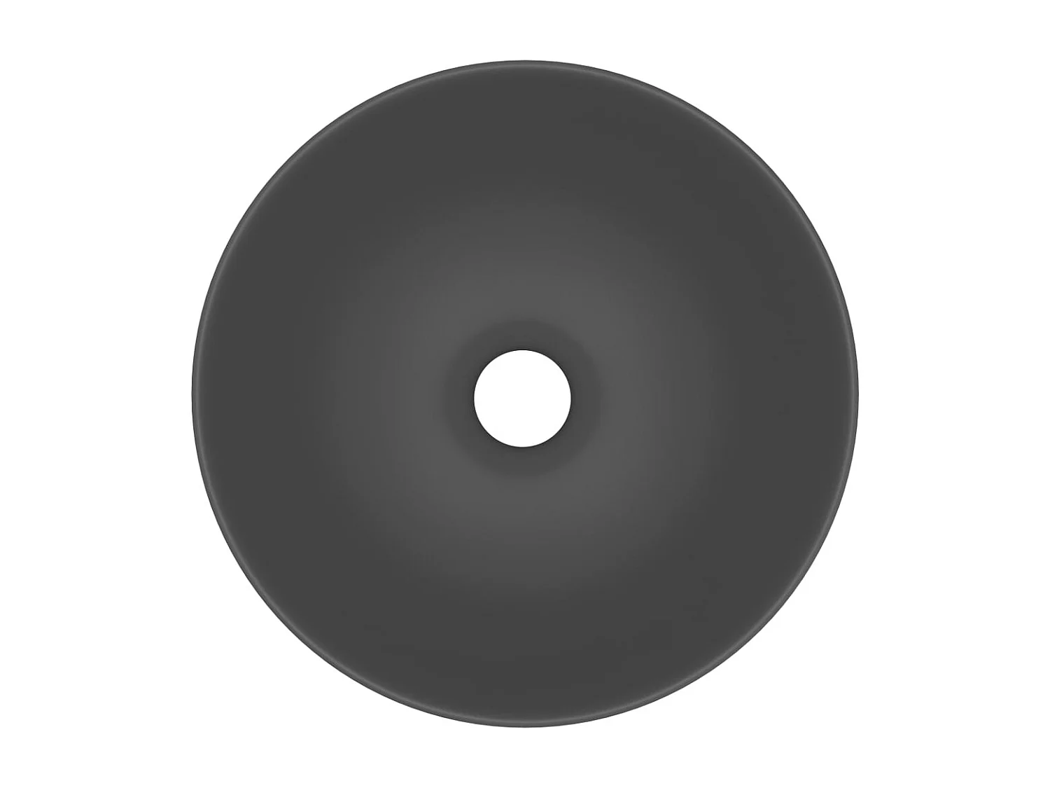 Lavabo salle de bain-Vasque à poser Céramique Gris foncé Rond