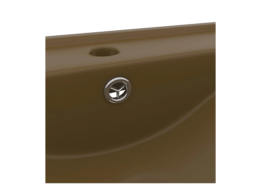 Vasque à poser-Lavabo avec trou de robinet Crème mat 60x46 cm Céramique