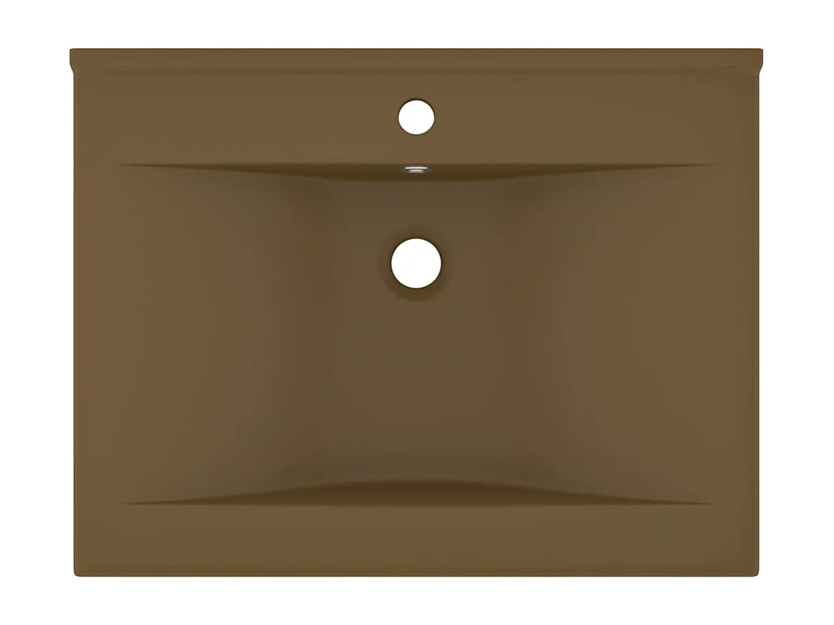 Vasque à poser-Lavabo avec trou de robinet Crème mat 60x46 cm Céramique