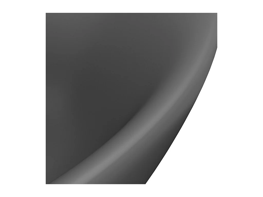 Lavabo | Vasque à poser | Bac à laver ovale à trop-plein Gris foncé mat 58,5x39 cm Céramique