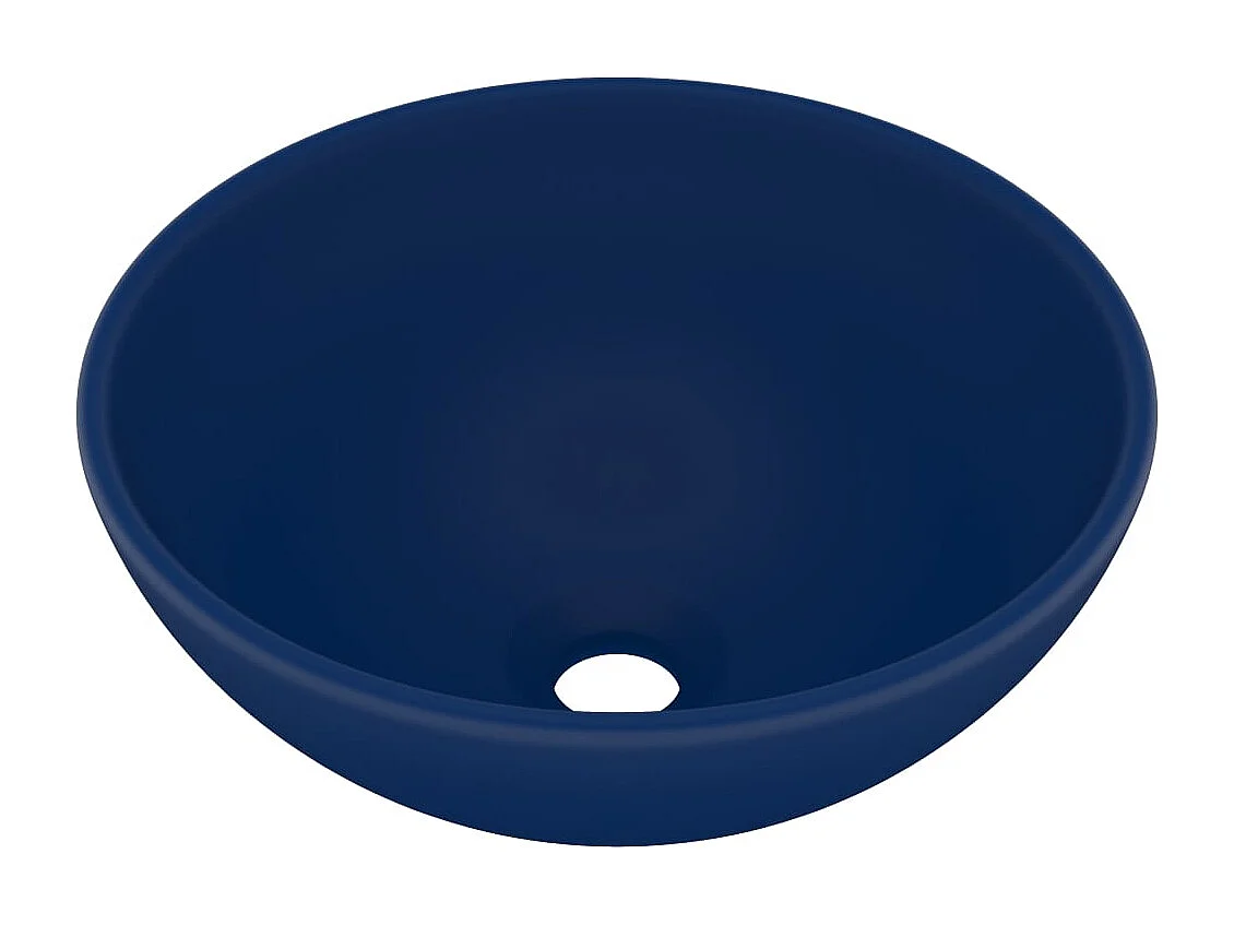 Lavabo rond-Vasque à poser-Bac à laver de luxe de salle Bleu foncé mat 32,5x14cm Céramique