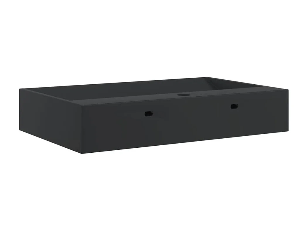 Vasque à poser Lavabo 60x38x11 cm fonte minérale/marbre noir mat