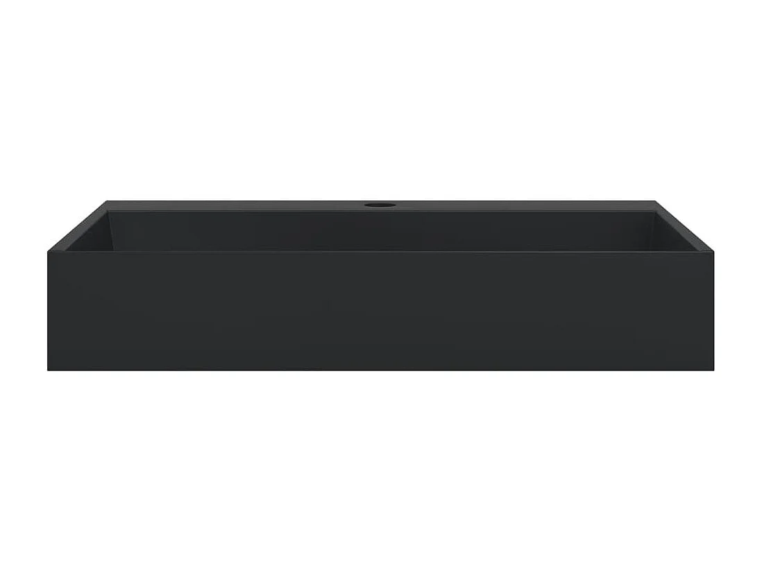 Vasque à poser Lavabo 60x38x11 cm fonte minérale/marbre noir mat
