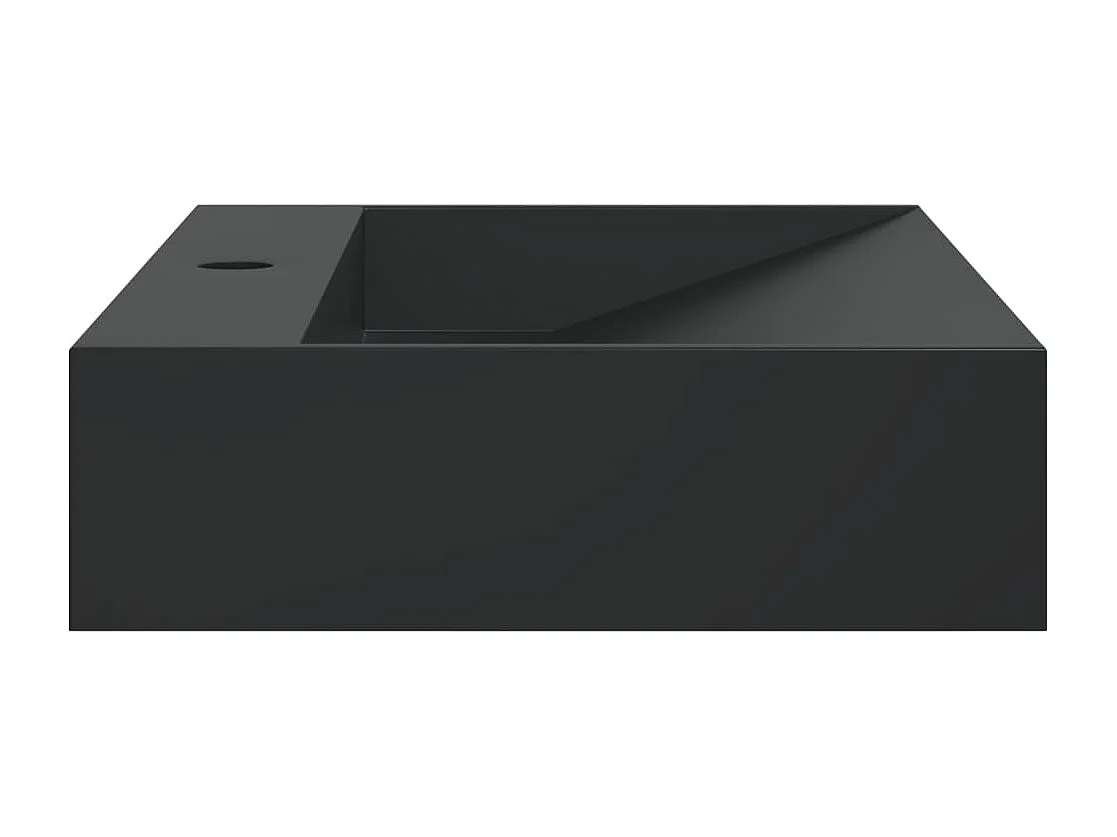 Vasque à poser Lavabo 60x38x11 cm fonte minérale/marbre noir mat