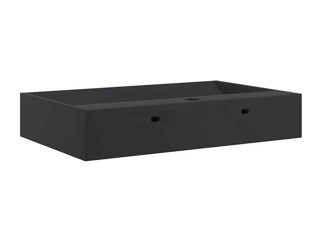 Vasque à poser Lavabo 60x38x11 cm fonte minérale/marbre noir mat