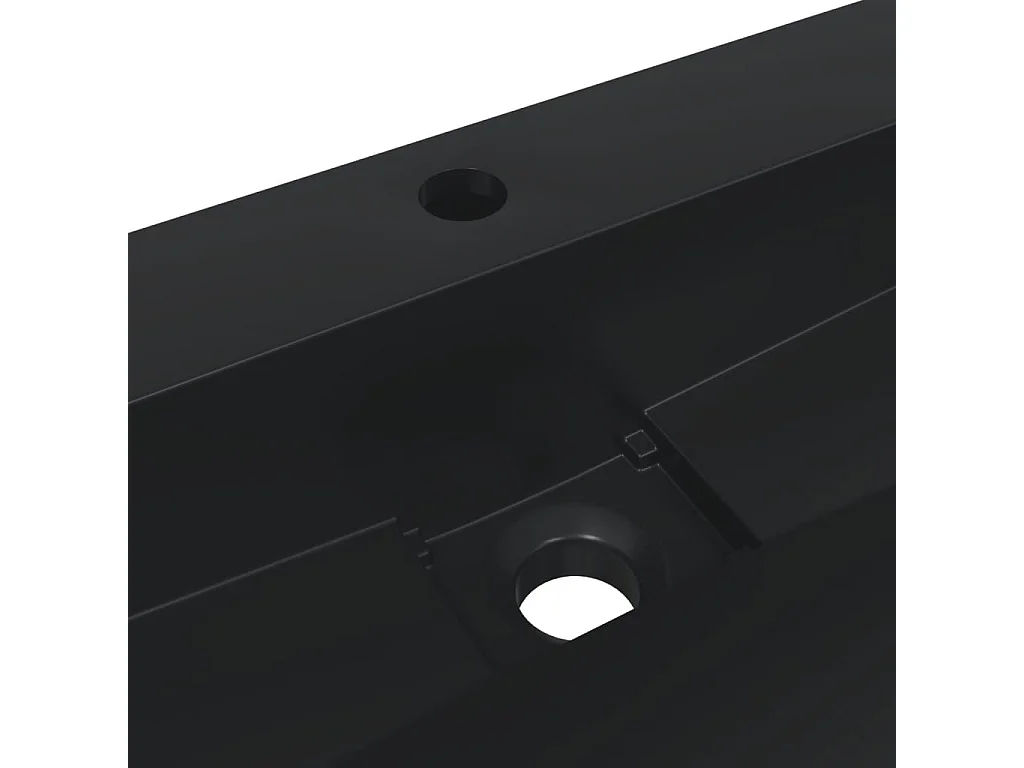 Vasque à poser Lavabo 60x38x11 cm fonte minérale/marbre noir mat