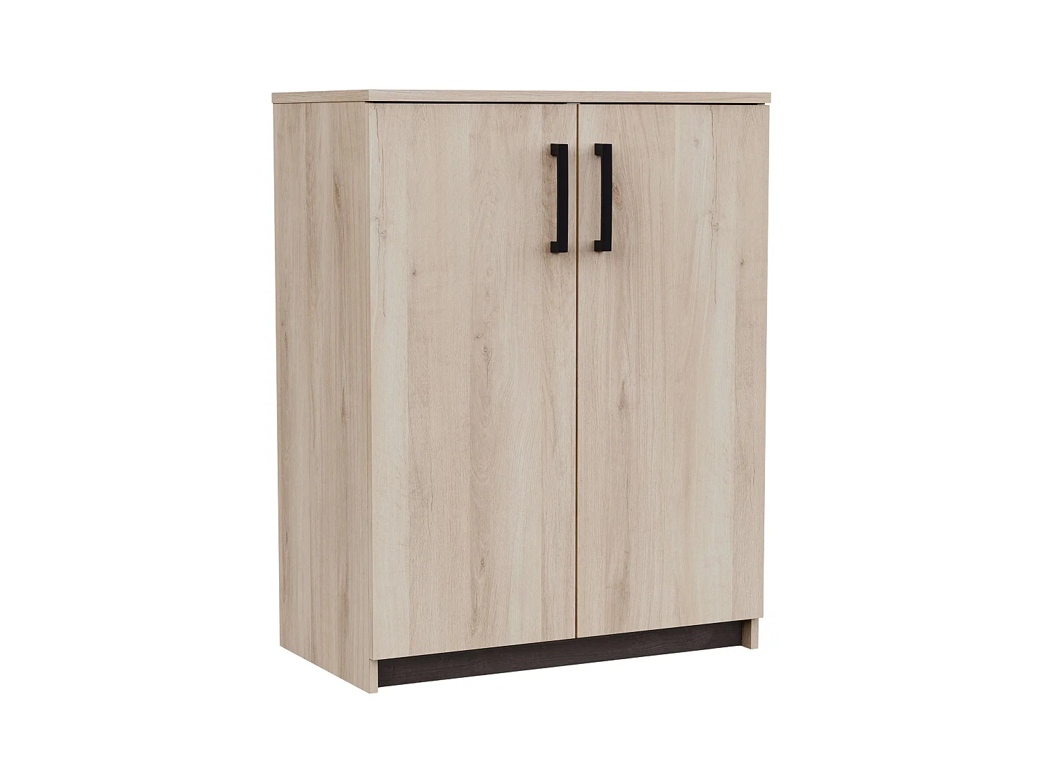 Armoire Watson 2 portes en noir Waterford et chêne Kronberg, 72,8 x 94,8 x 41,3 cm