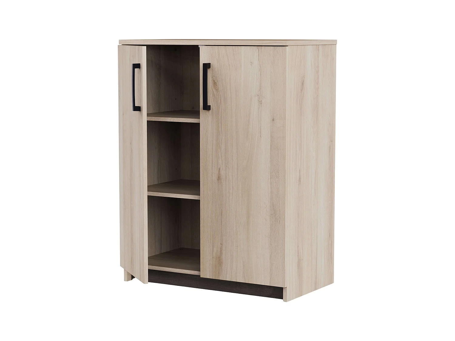 Armoire Watson 2 portes en noir Waterford et chêne Kronberg, 72,8 x 94,8 x 41,3 cm