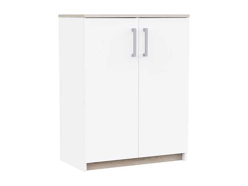 Mueble aux. Watson 2 puertas salón blanco mate-roble kronberg 72,8x94,8x41,3 cm