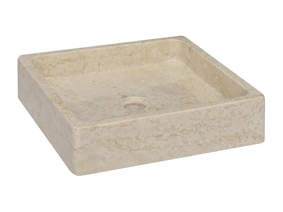 Vasque à poser-Lavabo Crème 40x40x10 cm Marbre