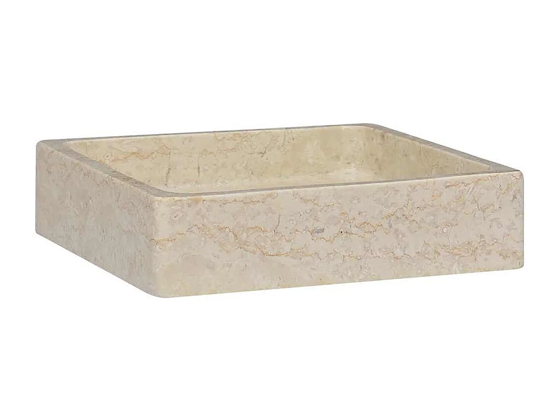 Vasque à poser-Lavabo Crème 40x40x10 cm Marbre