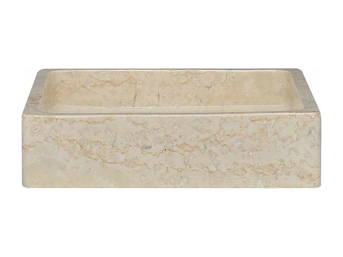 Vasque à poser-Lavabo Crème 40x40x10 cm Marbre