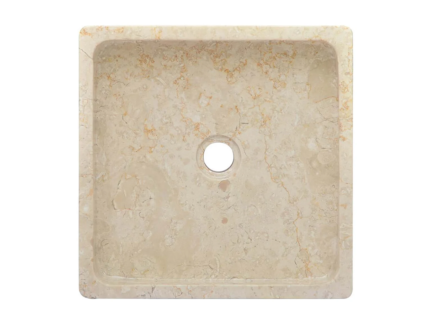 Vasque à poser-Lavabo Crème 40x40x10 cm Marbre