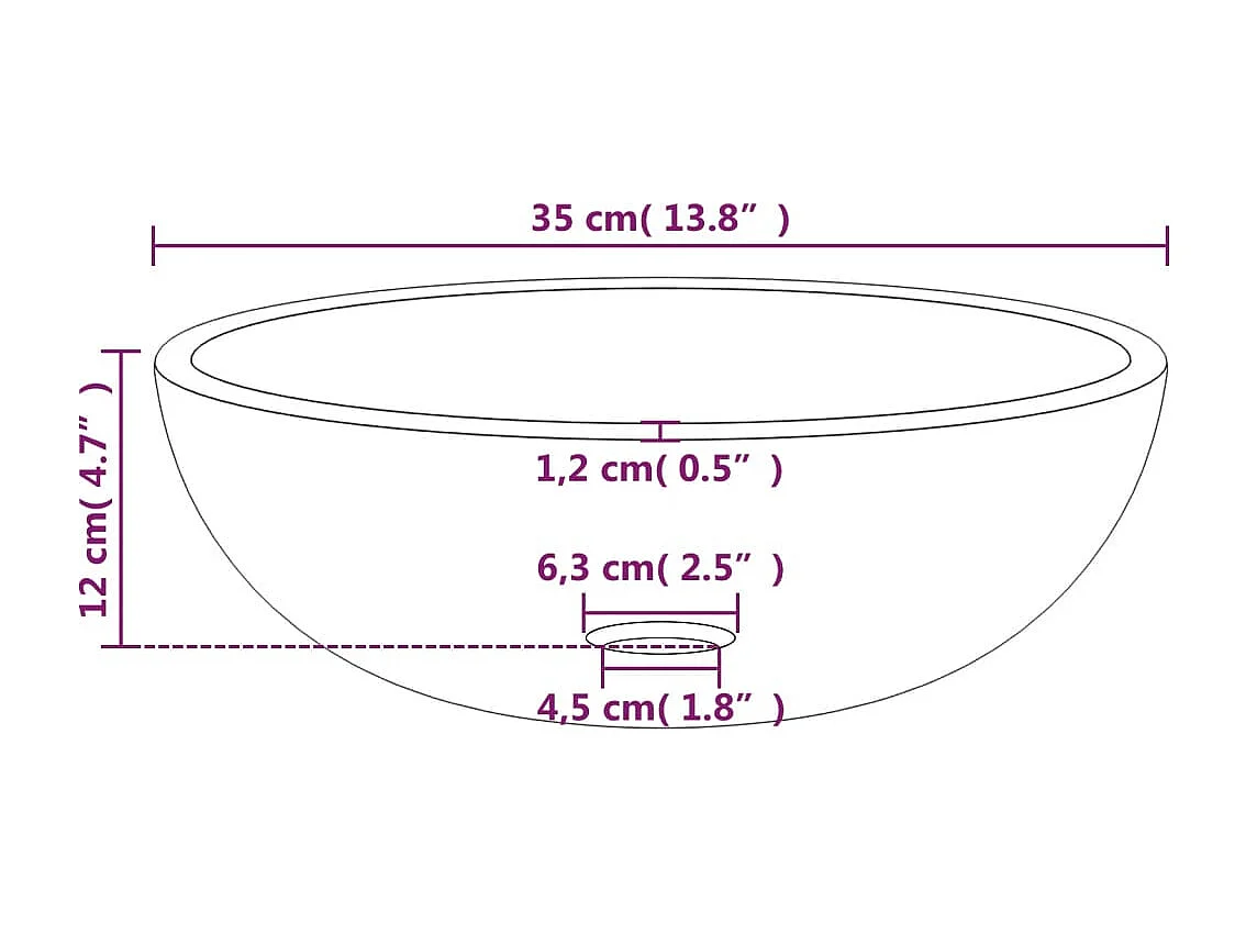 Lavabo Verre-Vasque à poser-Lavabo salle de bain trempé 35x12 cm Doré