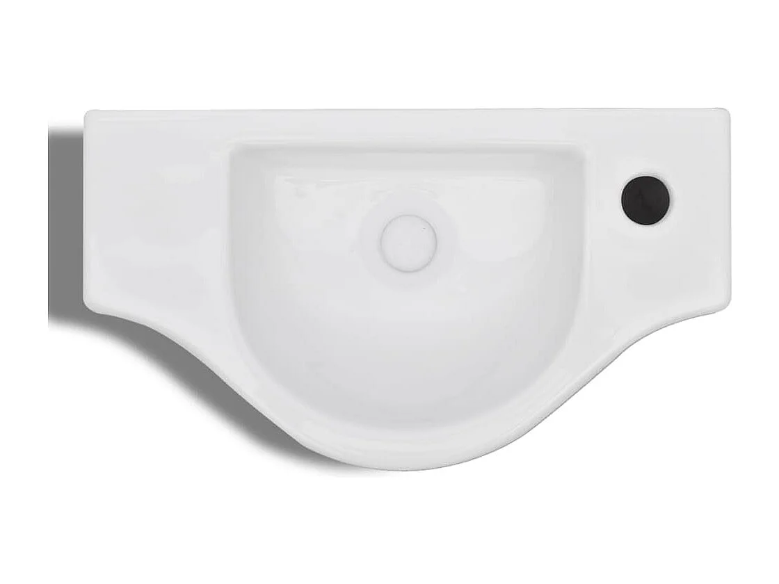 Lavabo salle de bain-Vasque à trou pour robinet céramique Blanc pour salle de bain