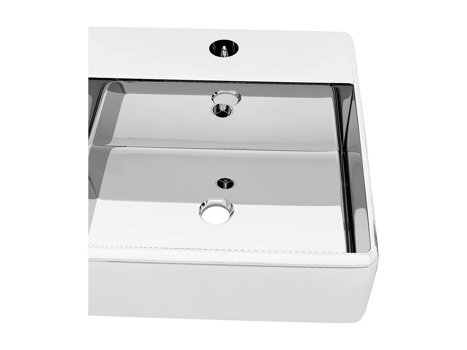 Vasque à poser-Lavabo avec trop-plein 41 x 41 x 15 cm Céramique Argenté