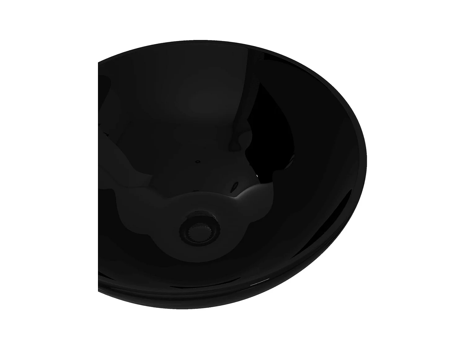 Lavabo | Bassin d'évier rond céramique Noir pour salle de bain