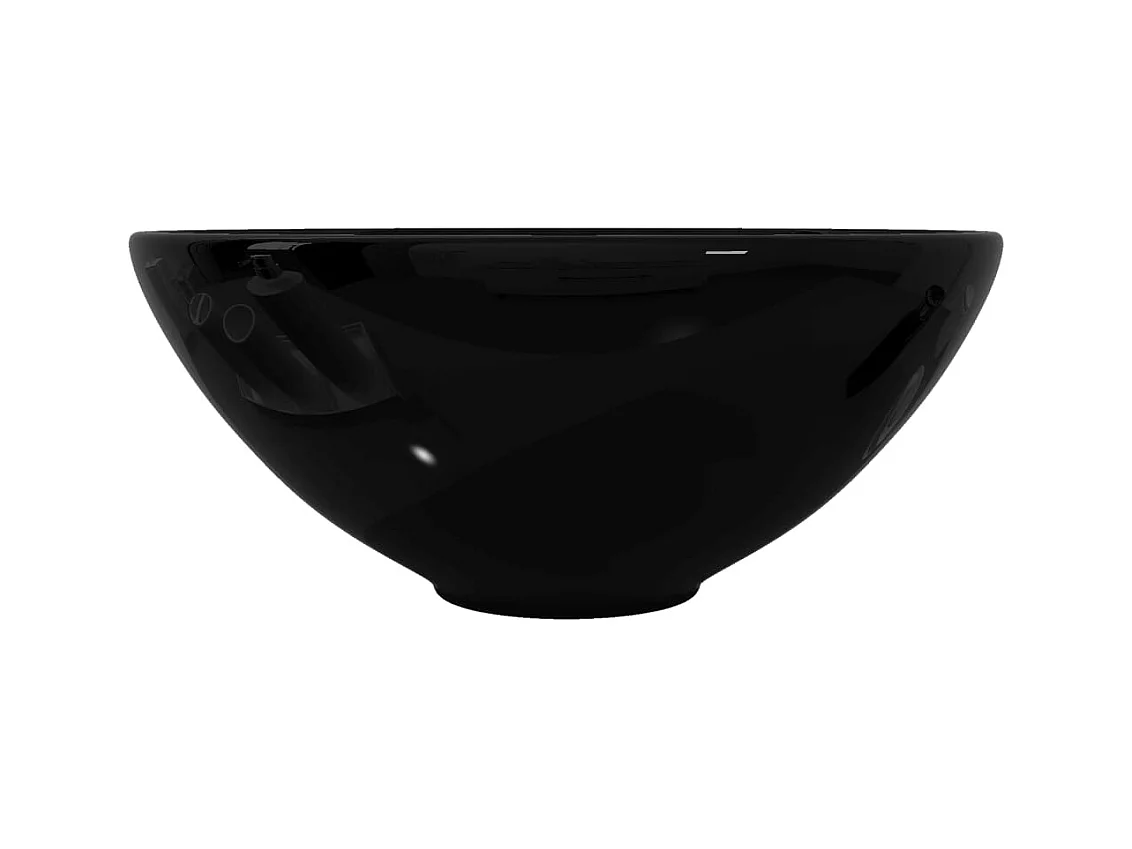 Lavabo | Bassin d'évier rond céramique Noir pour salle de bain