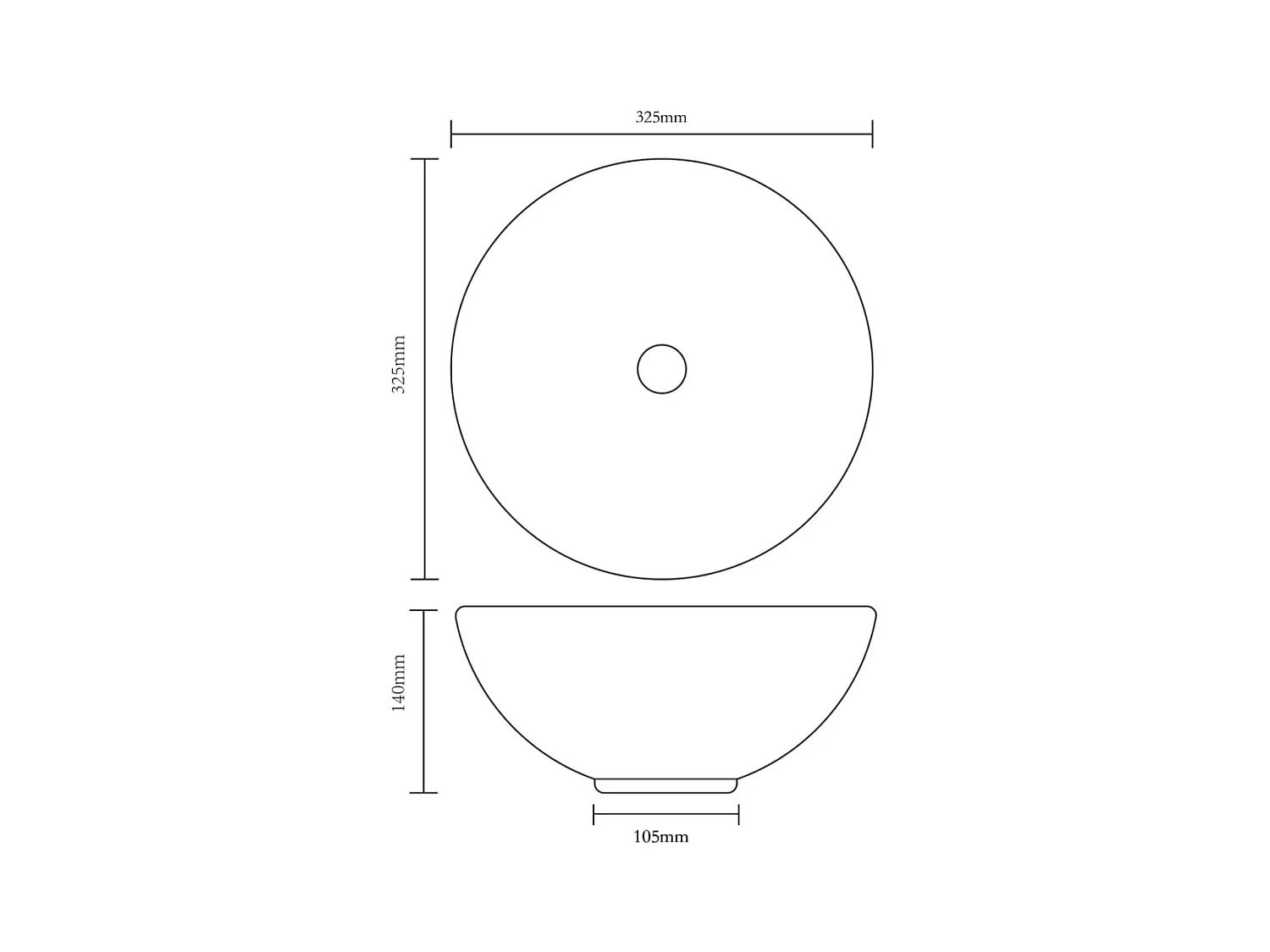 Lavabo | Bassin d'évier rond céramique Noir pour salle de bain