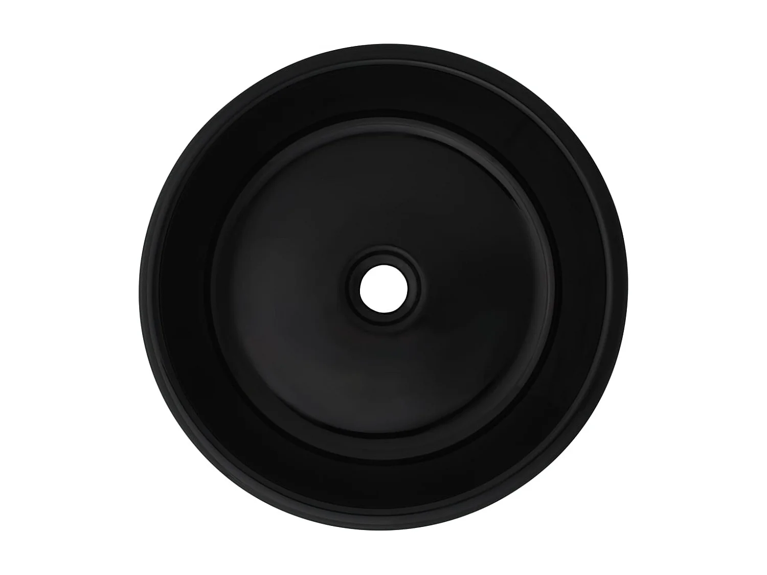 Lavabo rond-Vasque à poser-Bac à laver céramique noir 42x12 cm